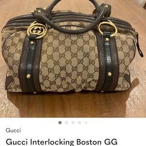 Authenic Gucci Brown and Black GG Duffel Bag